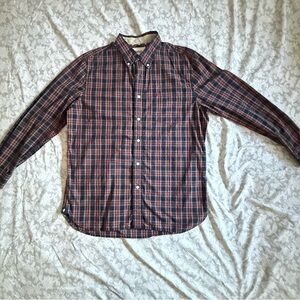Stafford Prep men’s L Red and Blue Plaid Casual button down Shirt